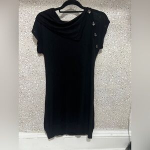 Chesley Black Asymmetrical Sheath Dress Cocktail